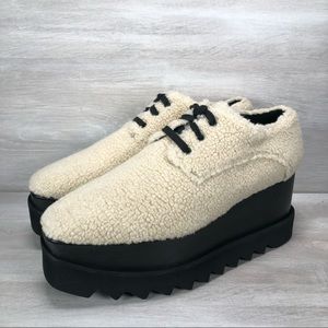 Stella McCartney Elyse Shearling Platform Shoes